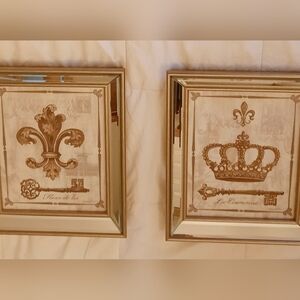 Isaac Jacob's 12 x 10 1/2 Gold Color Beveled Mirror Frame Picture Frame Like New